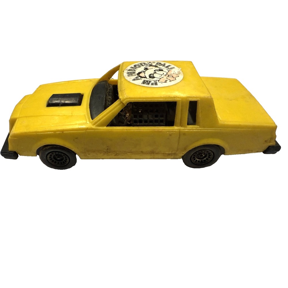 Vintage Buick‎ Regal Stock Car Toy Yellow Plastic Demolition Derby Made USA 80s